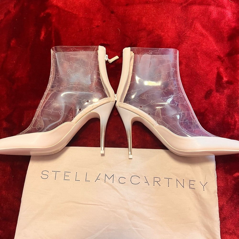 Brand new summer Stella McCartney see-through white/silver boots size 36.